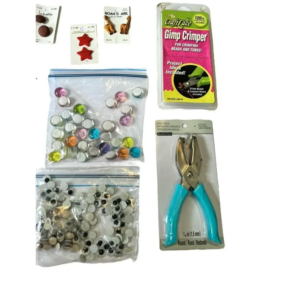 Craft Button Embellishment Lot Tools Letters Flowers Words More